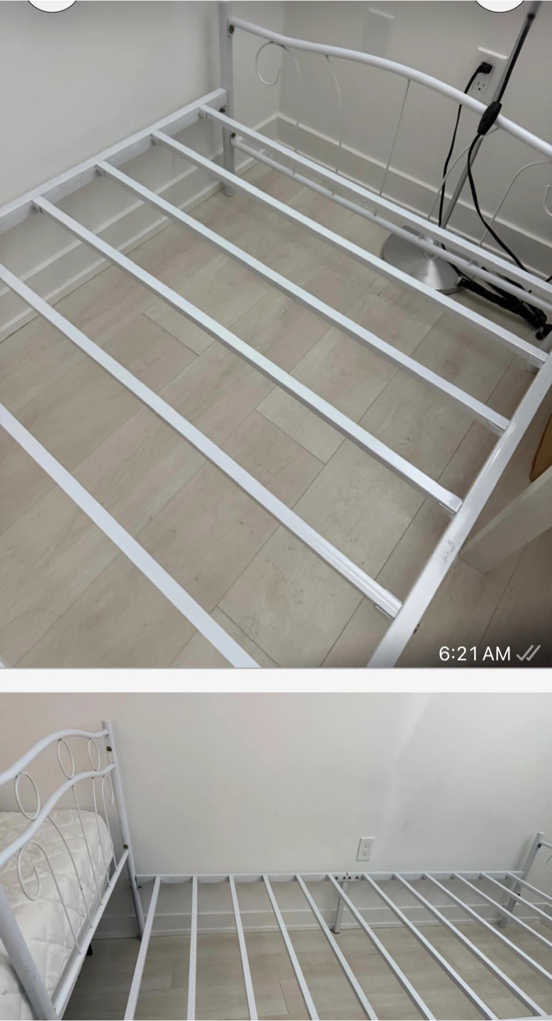White Metal Bed Frame - photo 2