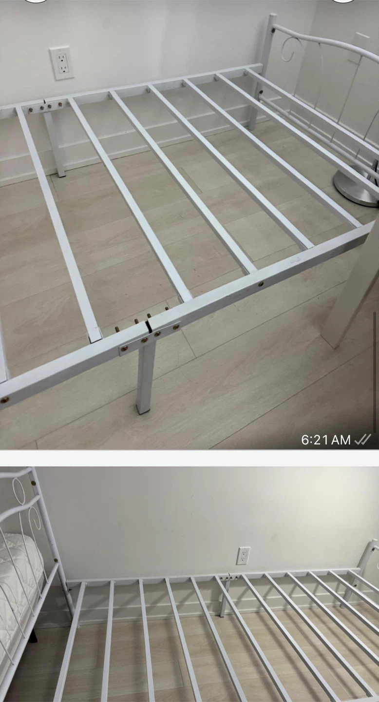 White Metal Bed Frame - photo 3