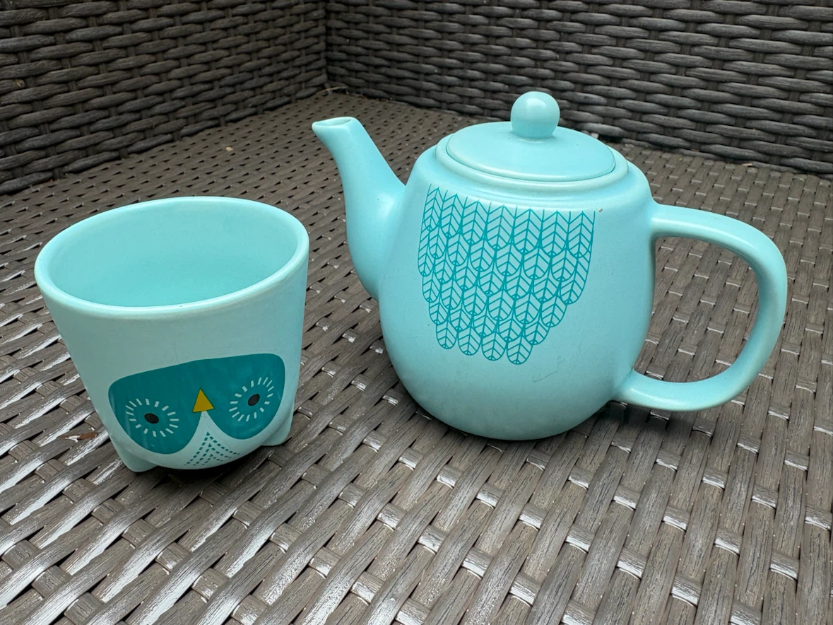 Teapot and Cup Set with Owl Design - photo 2