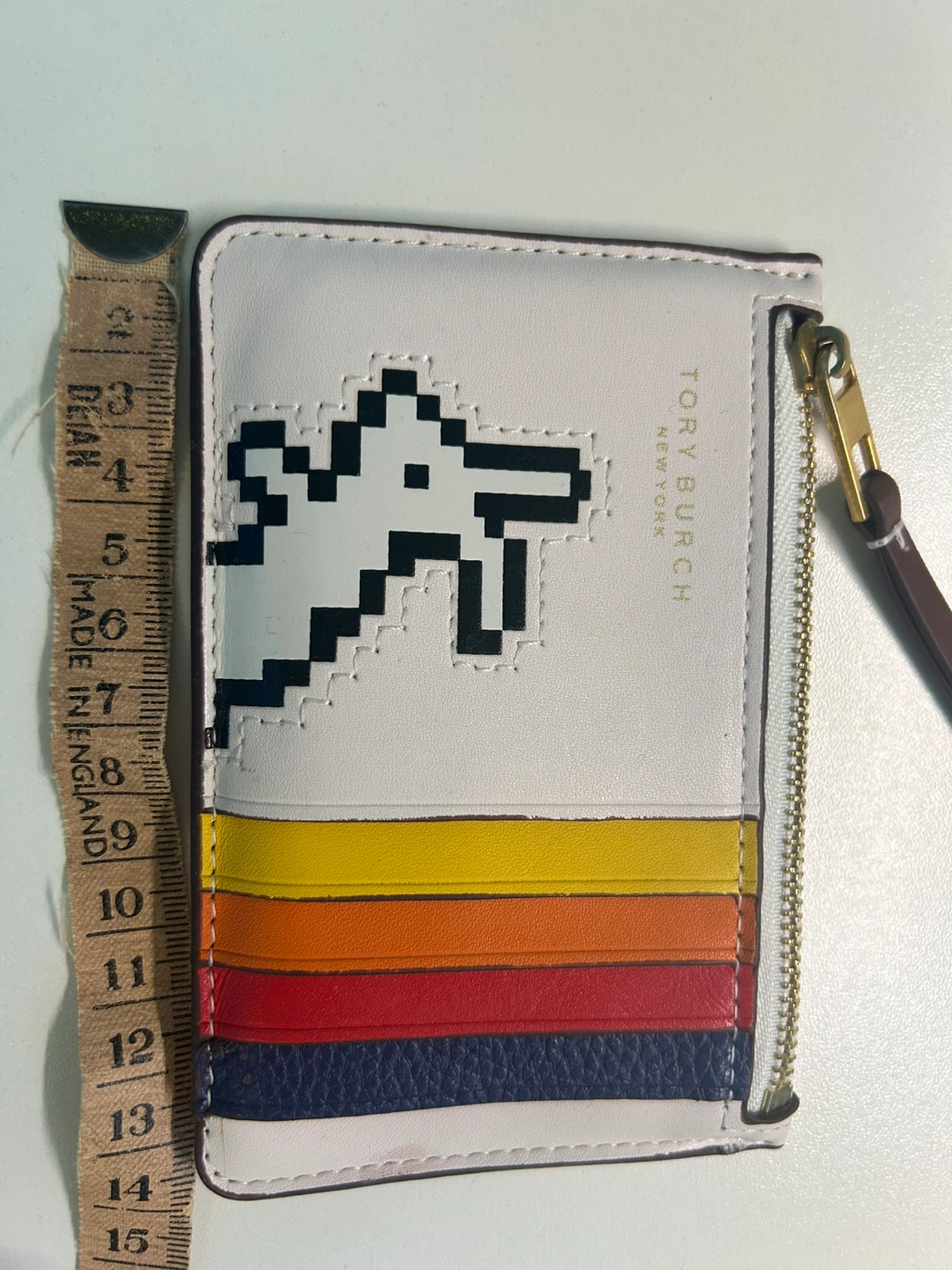 Tory Burch Card Holder White Rabbit Pixelated Bunny - photo 2