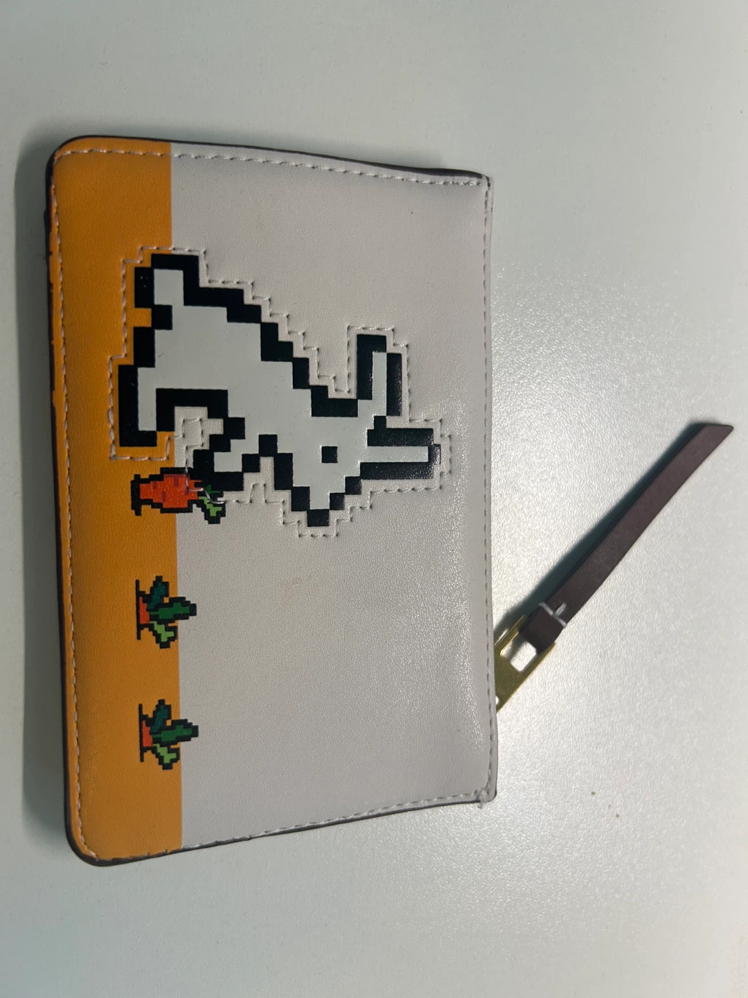 Tory Burch Card Holder White Rabbit Pixelated Bunny - photo 3