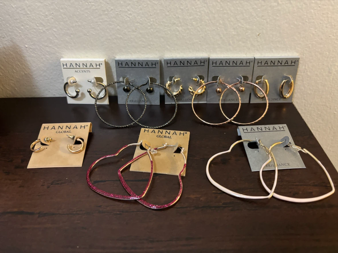 NEW-8 pc HOOP Earrings Bundle
