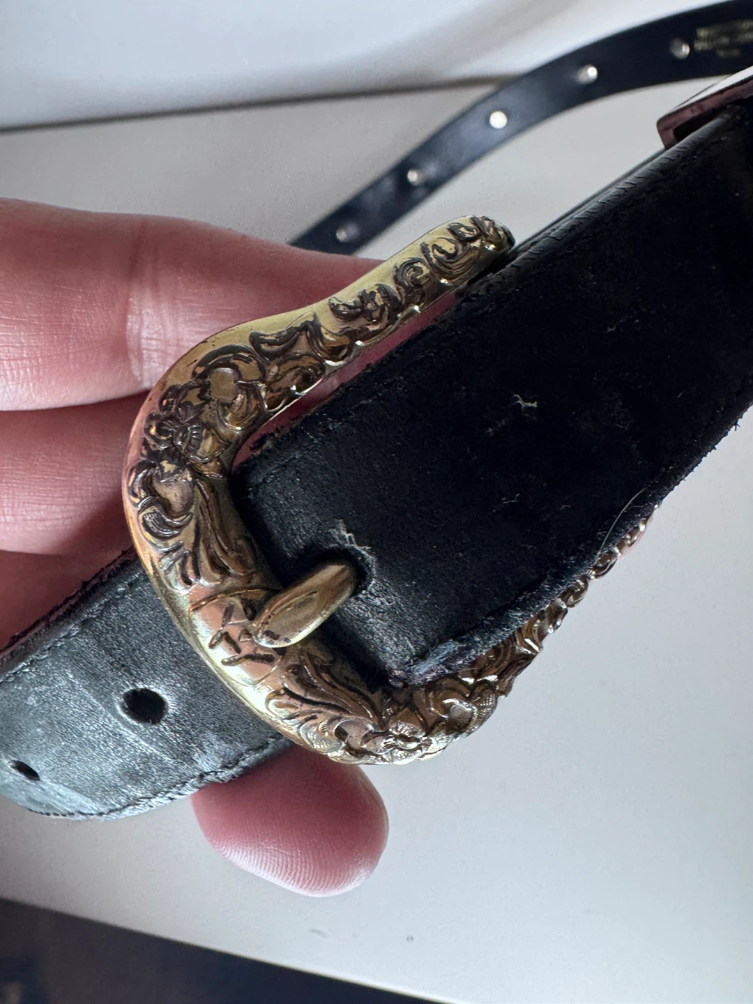 Ariat Black Leather Belt with Heart Embellishments - photo 5