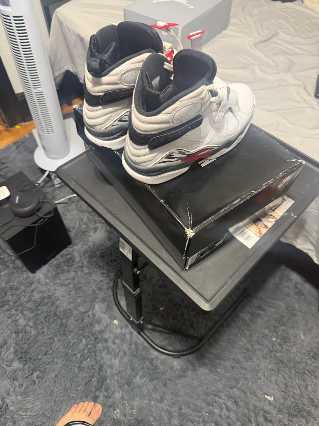 Air Jordan 8 Retro White Black Red Sz 8 - photo 3