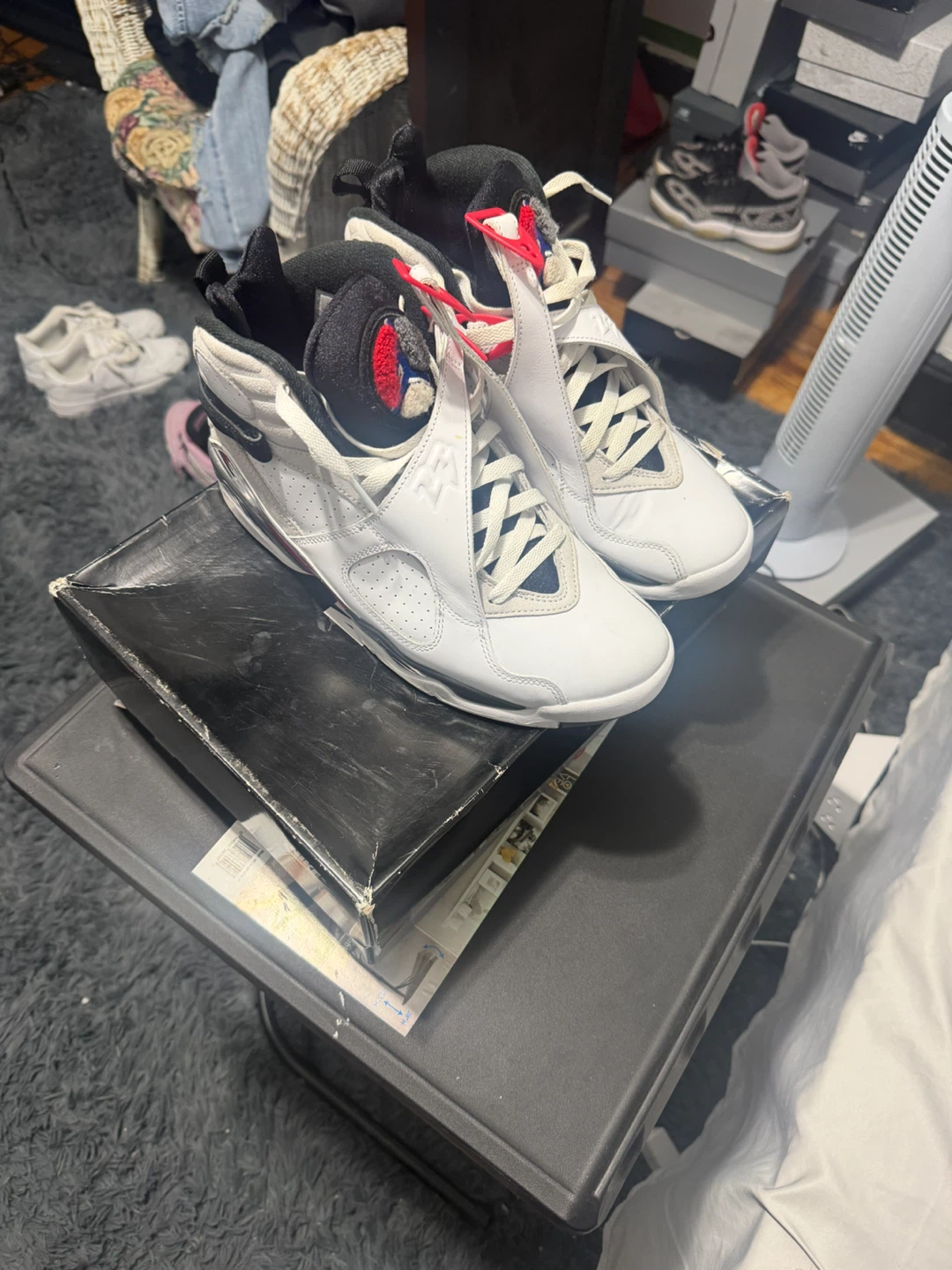 Air Jordan 8 Retro White Black Red Sz 8 - photo 4