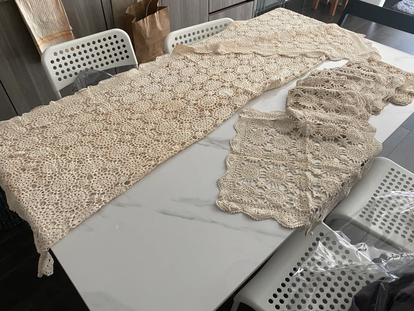 Handmade Lace Table Runner and Placemats Set - photo 2
