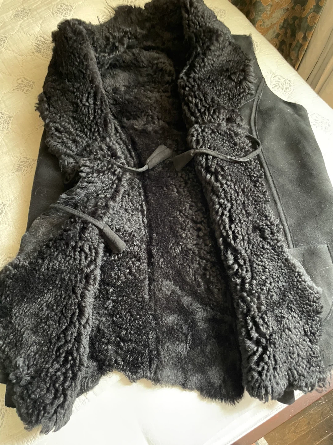 Black Faux Fur Lined Vest