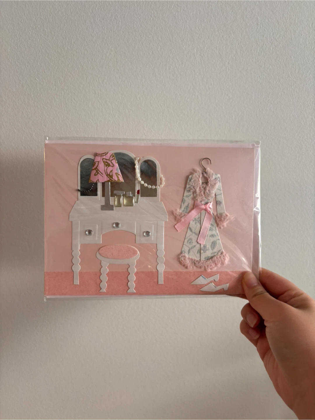 Handmade Greeting Card with Vanity and Robe Design - photo 2