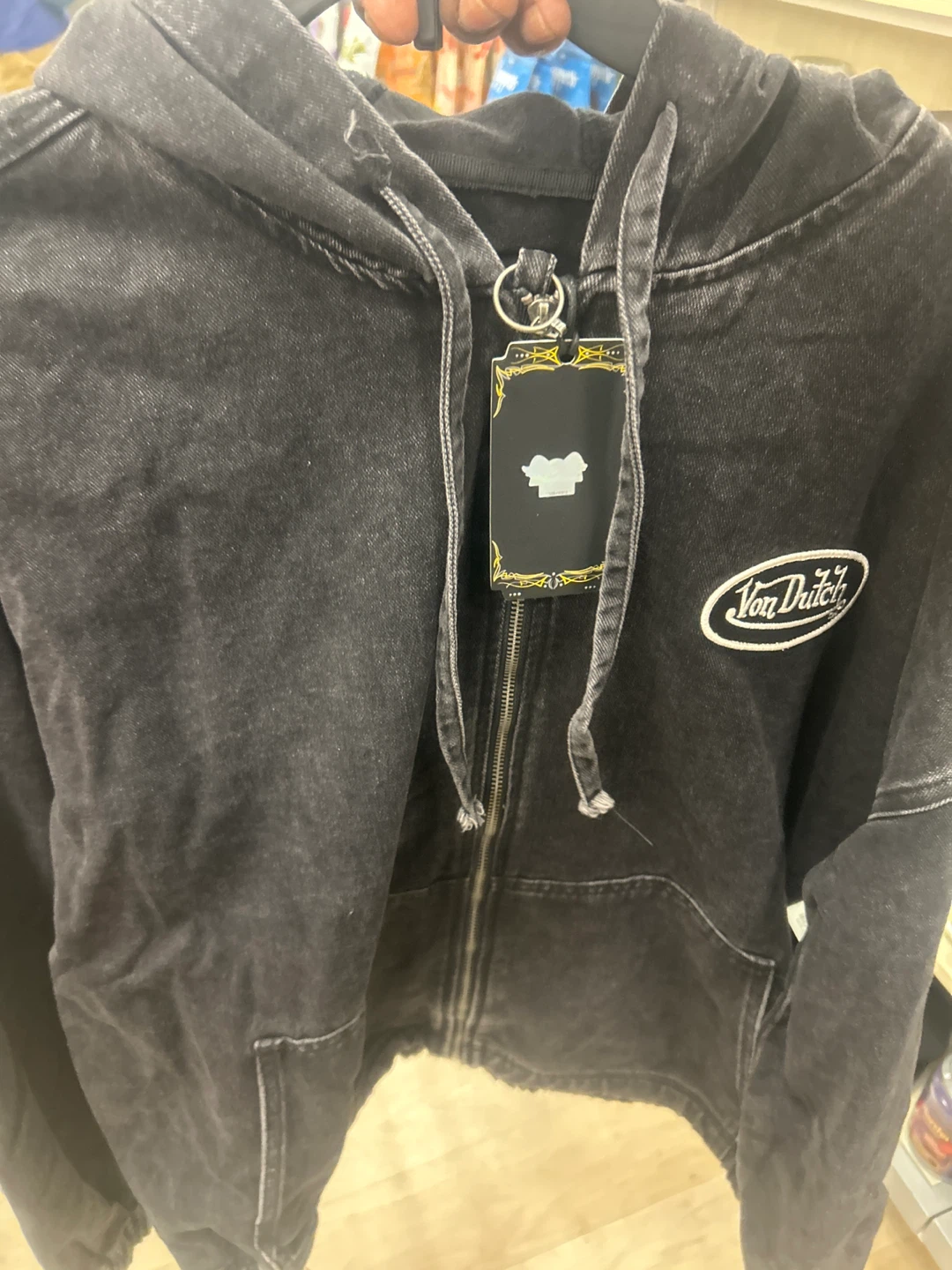 Von Dutch Black Wash Full Zip Hoodie