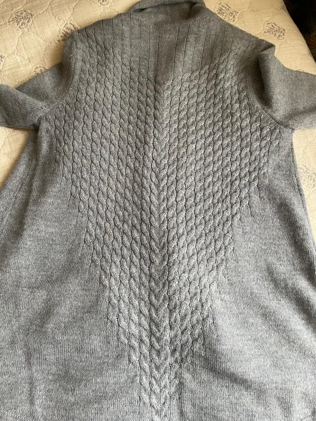 KLIE Grey Cable Knit Sweater - photo 3