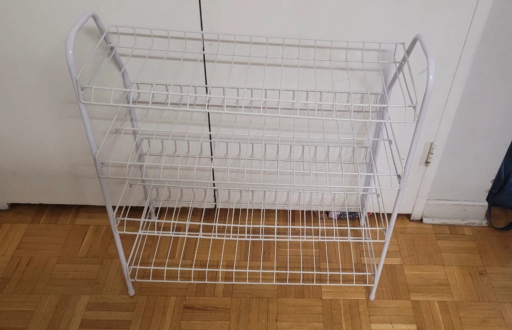White 4-Tier Wire Shoe Rack