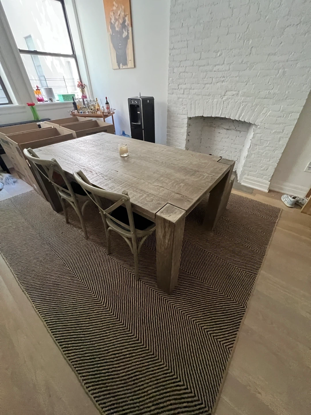 RH Rustic Wood Dining Table with Bench