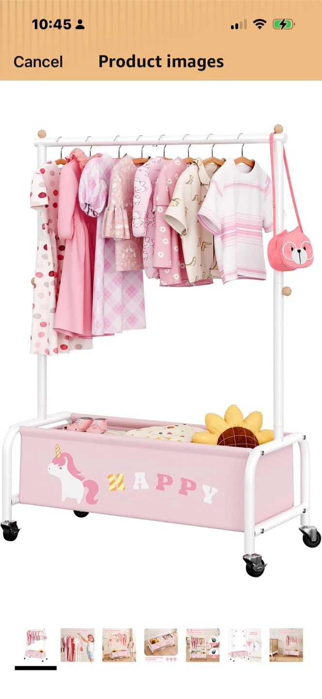 Kids Clothing Rack + Hangers