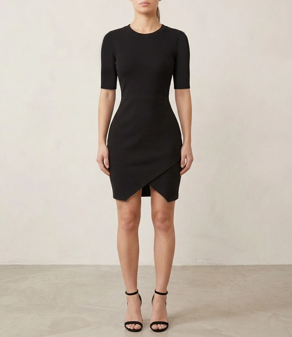 Black Topshop Petite Wrap Dress
