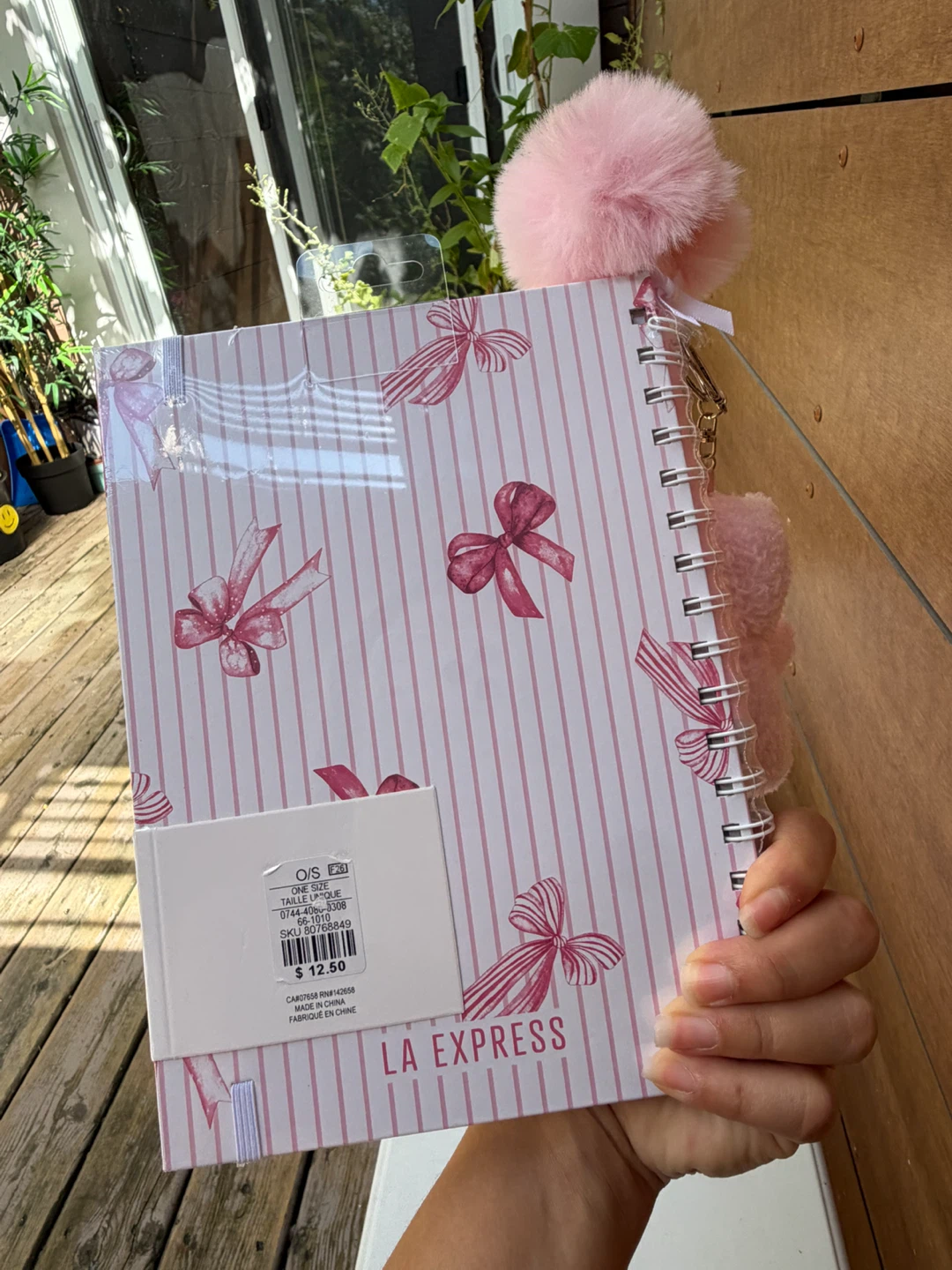 LA EXPRESS Pink Bow Notebook with Teddy Bear Pen & Keychain - photo 4
