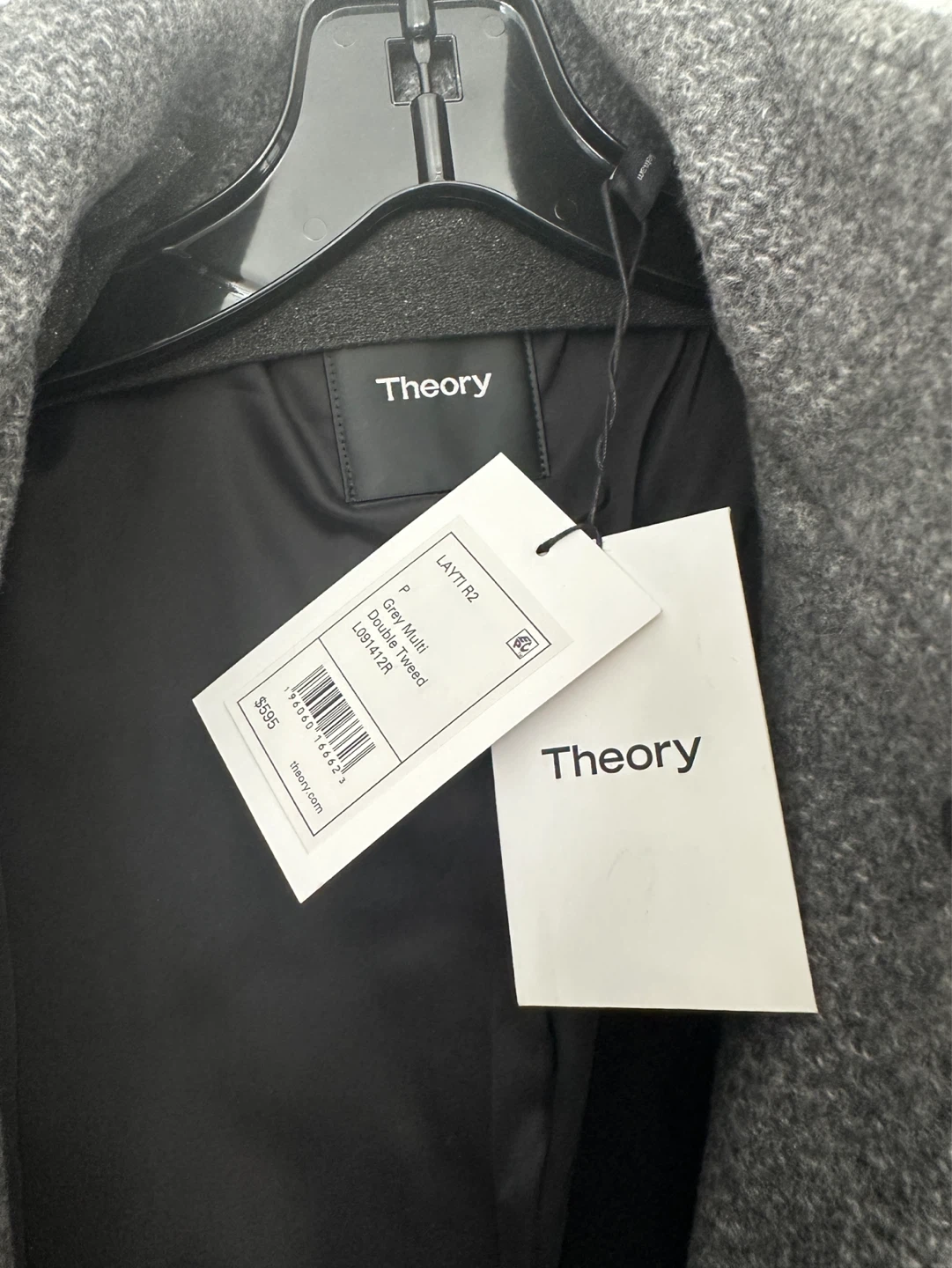 Theory Gray Multi Double Tweed Coat - photo 2
