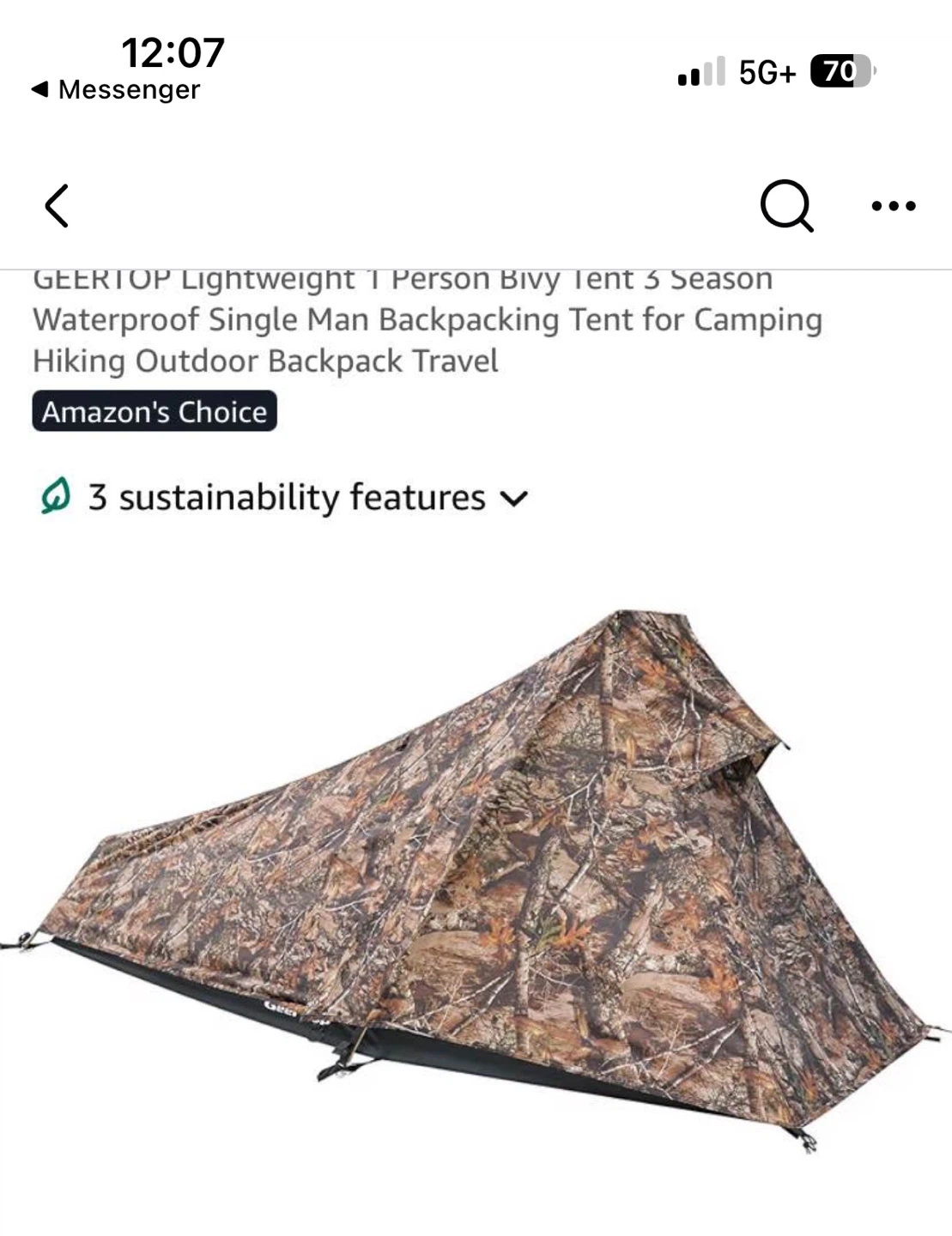 Geet top  Tent | 1 person light weight