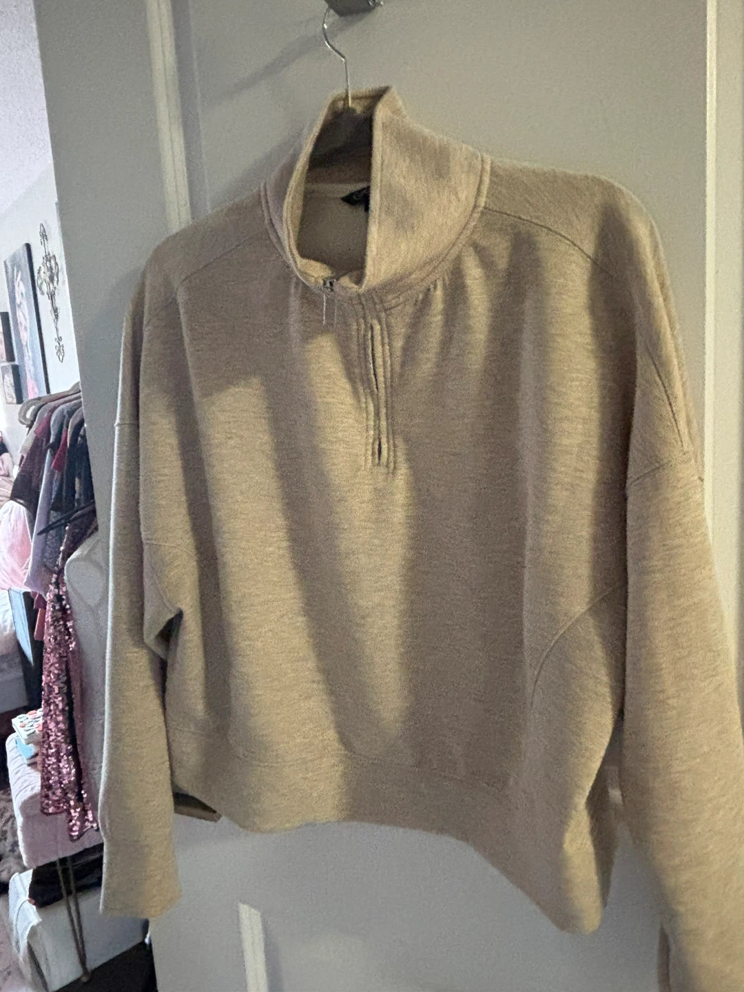 Light Beige Lounge Set - 1/4 Zip Pullover & Pants - photo 2