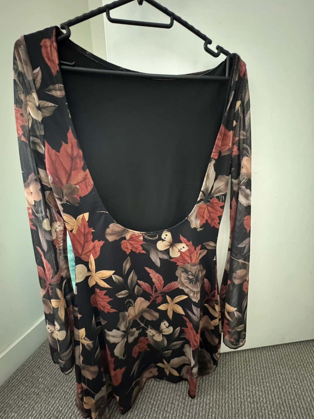 SHEIN EZwear Floral Print Mesh Dress - photo 2
