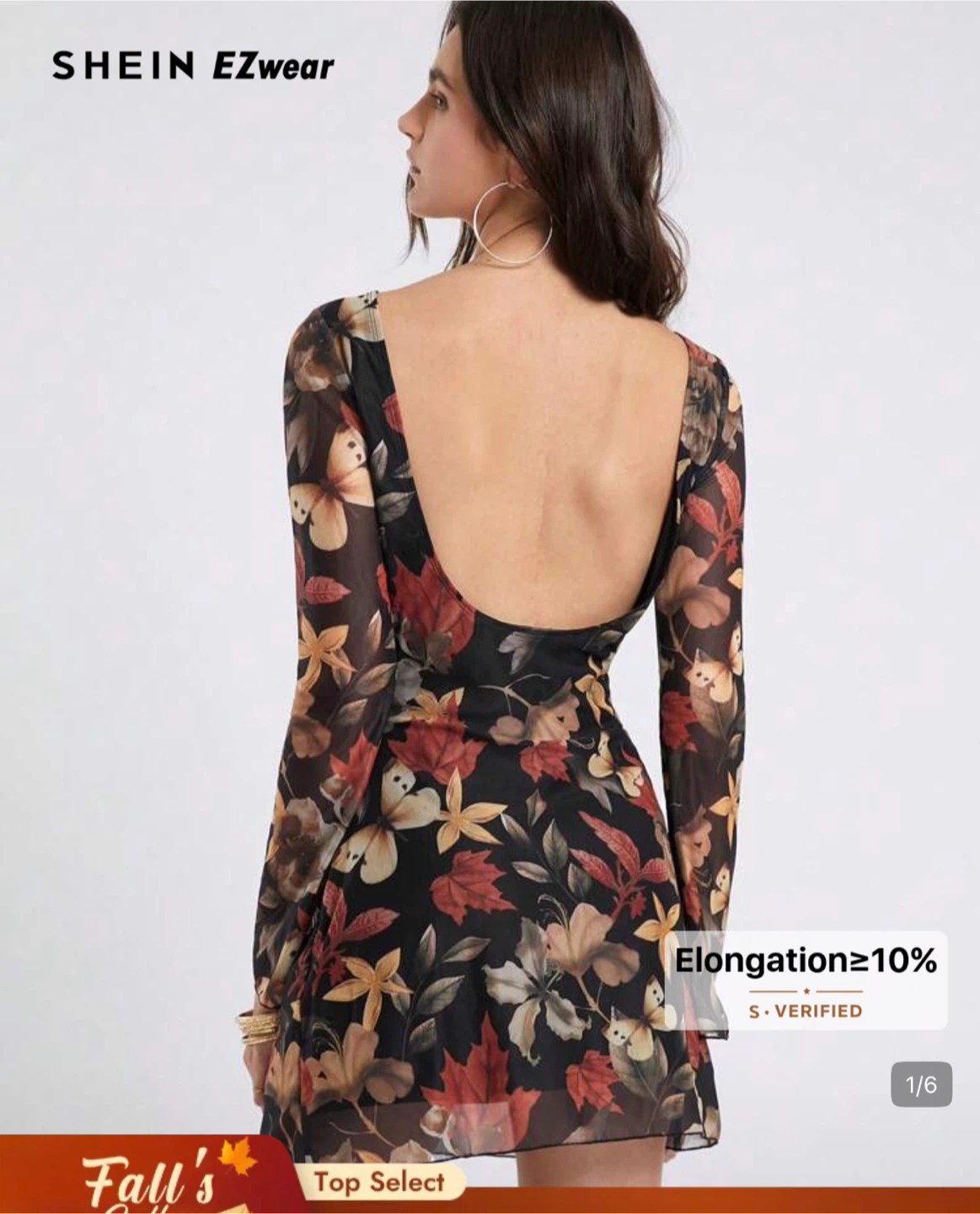 SHEIN EZwear Floral Print Mesh Dress - photo 3