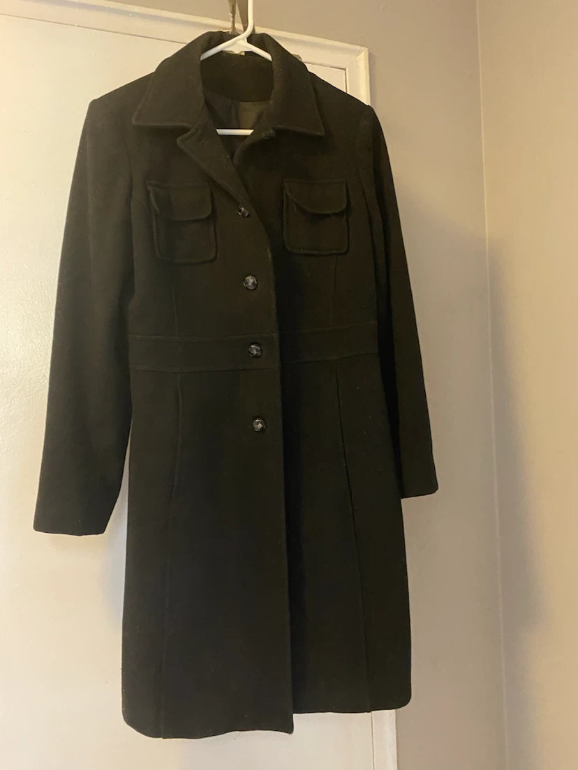 Black Wool P-Coat