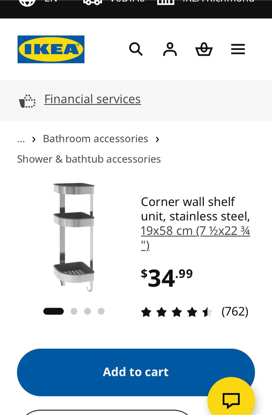 IKEA Corner Shower Shelf Unit / shower caddy