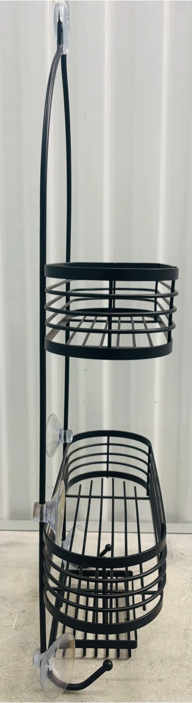 3-Tier Black Metal Shower Caddy with Soap Dish - photo 4
