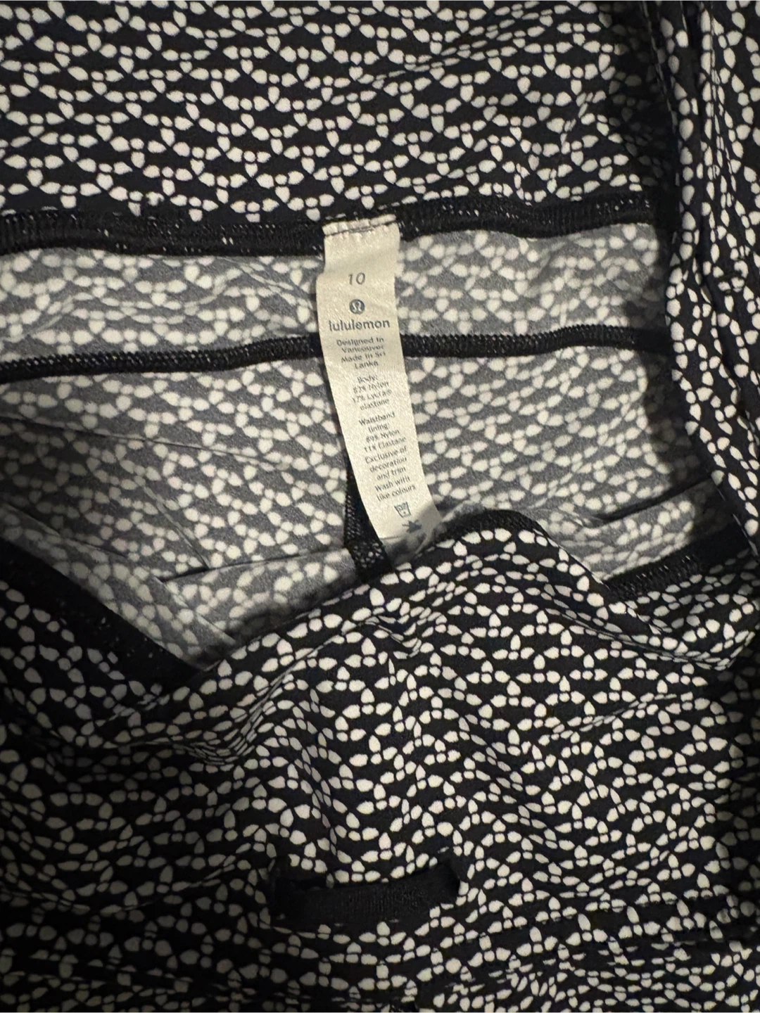 Lululemon Fast & Free 7/8 Tight II Size 10 Black and White - photo 2
