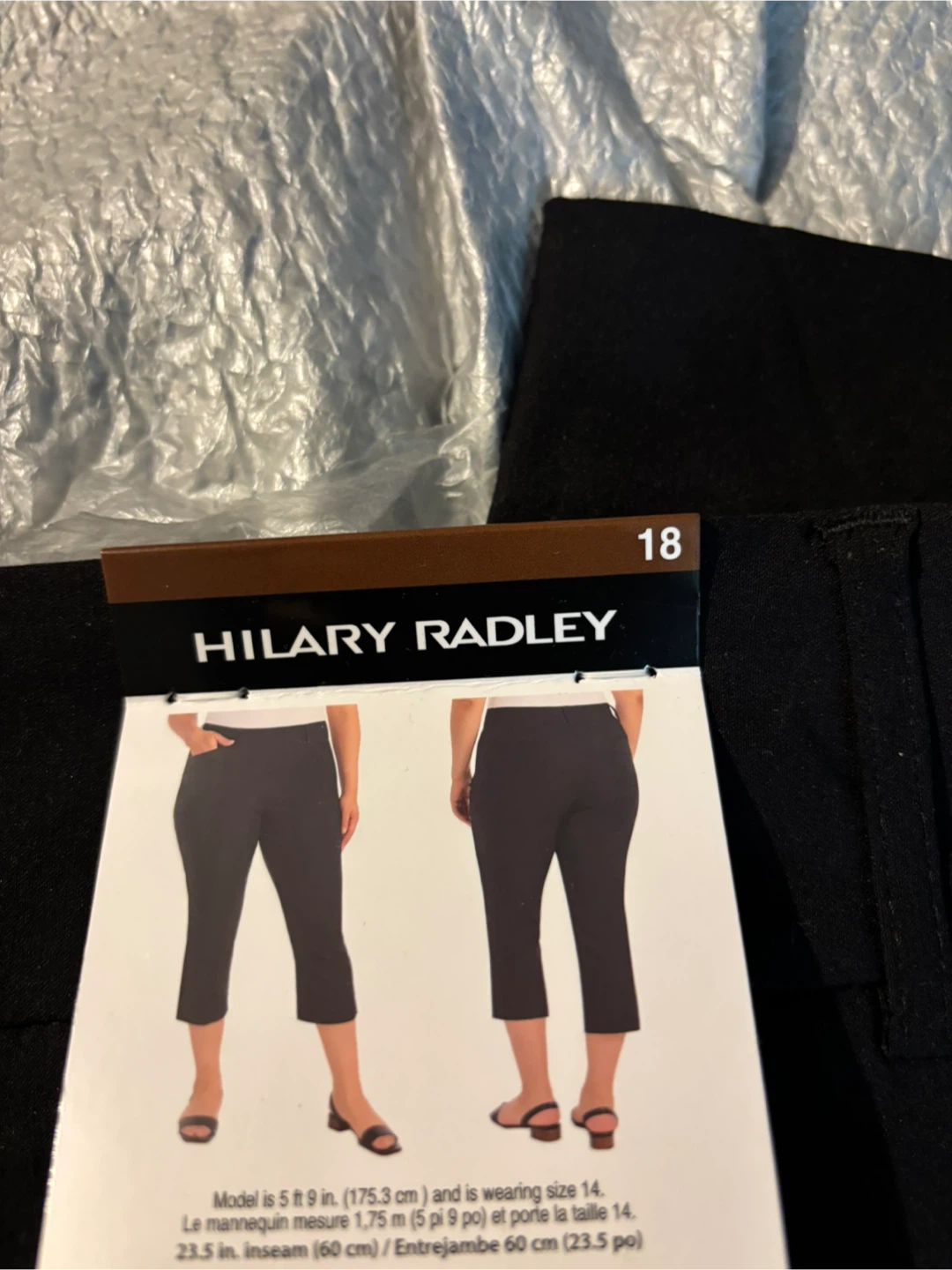 HILARY RADLEY Women's Black Capris Size 18 - photo 2