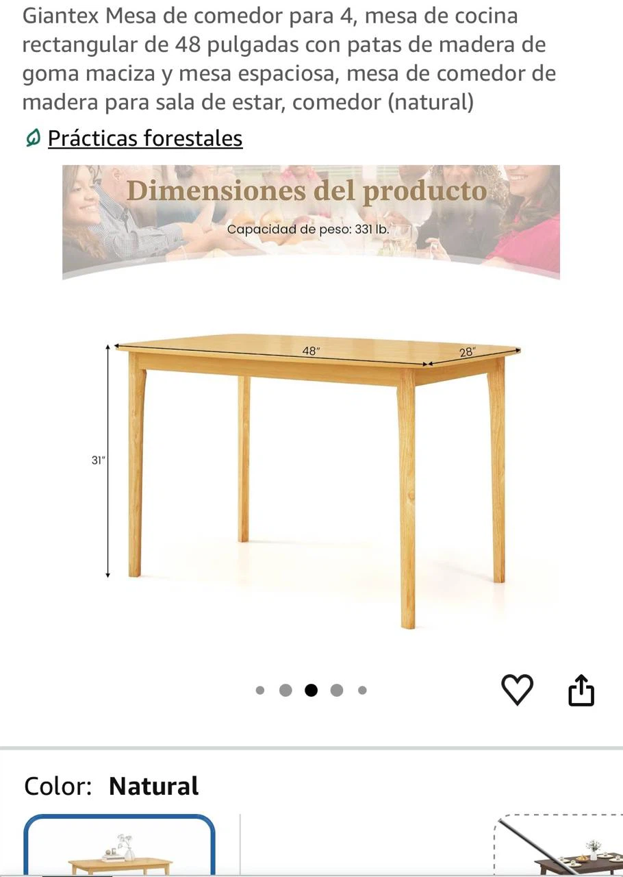 Mesa de madera para 4 sillas - photo 2