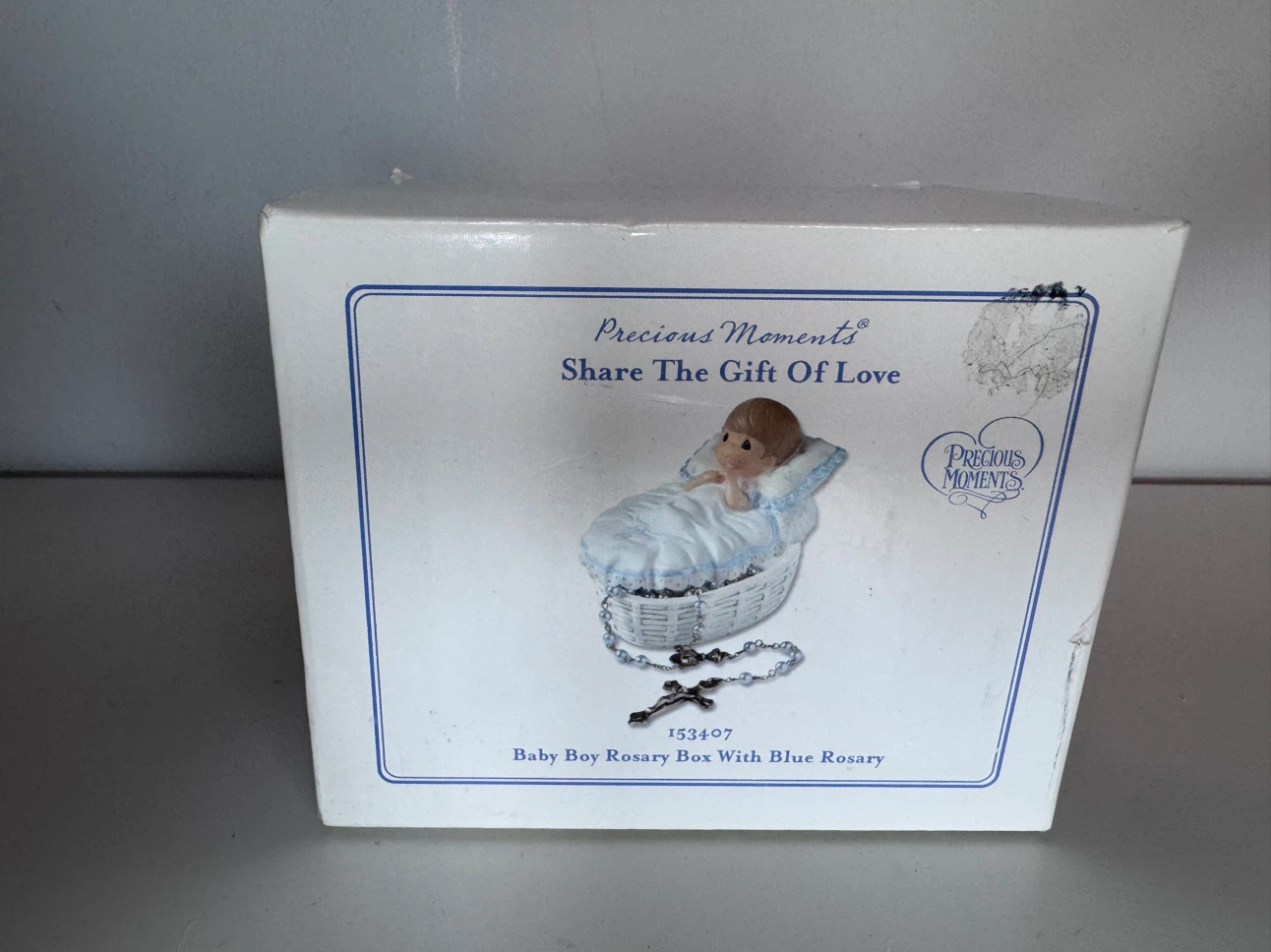 Precious Moments Baby Boy Rosary Box With Blue Rosary 153407
