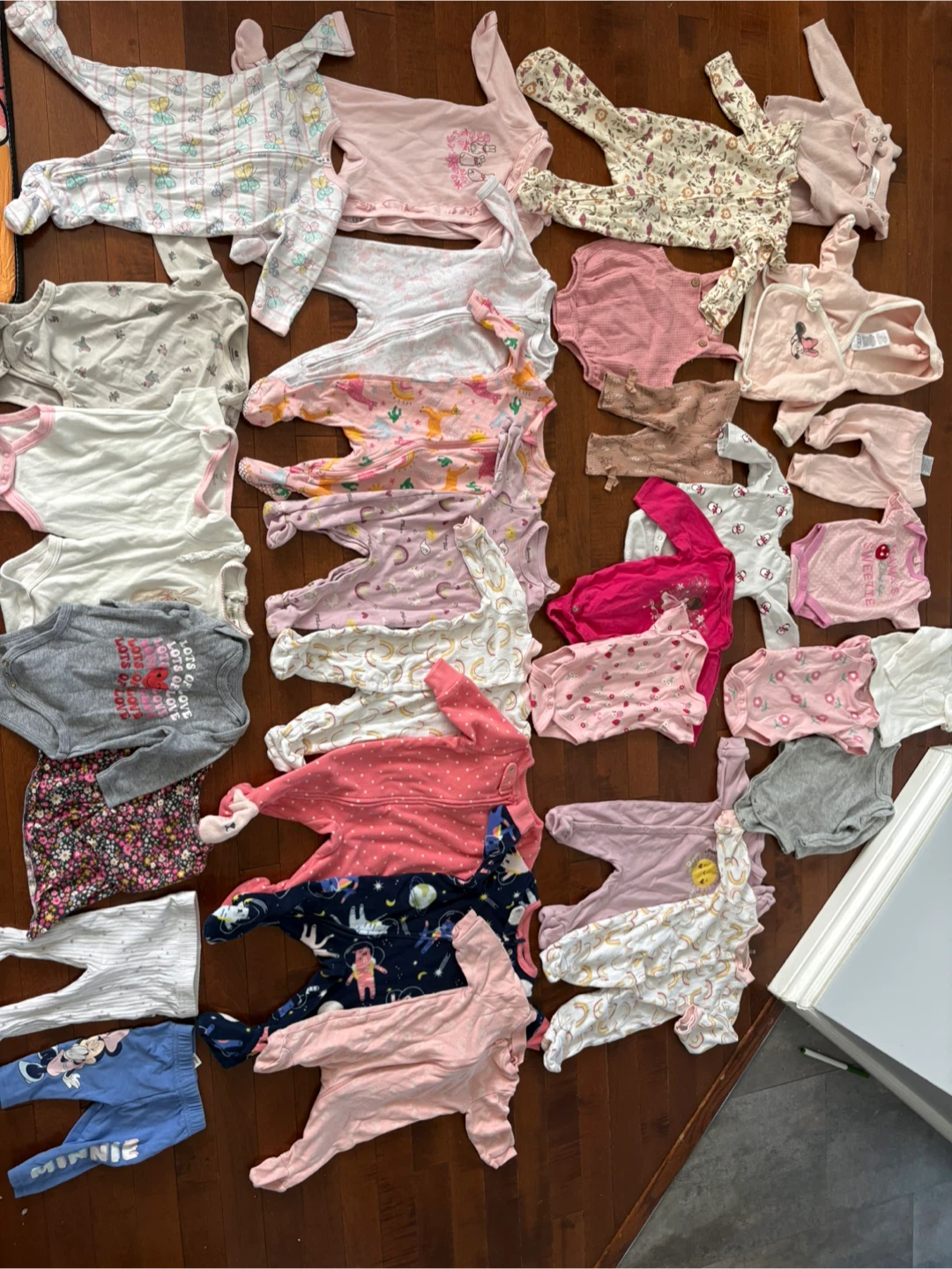 New born to 3M Baby Girl Sleepers and Bodysuits Bundle