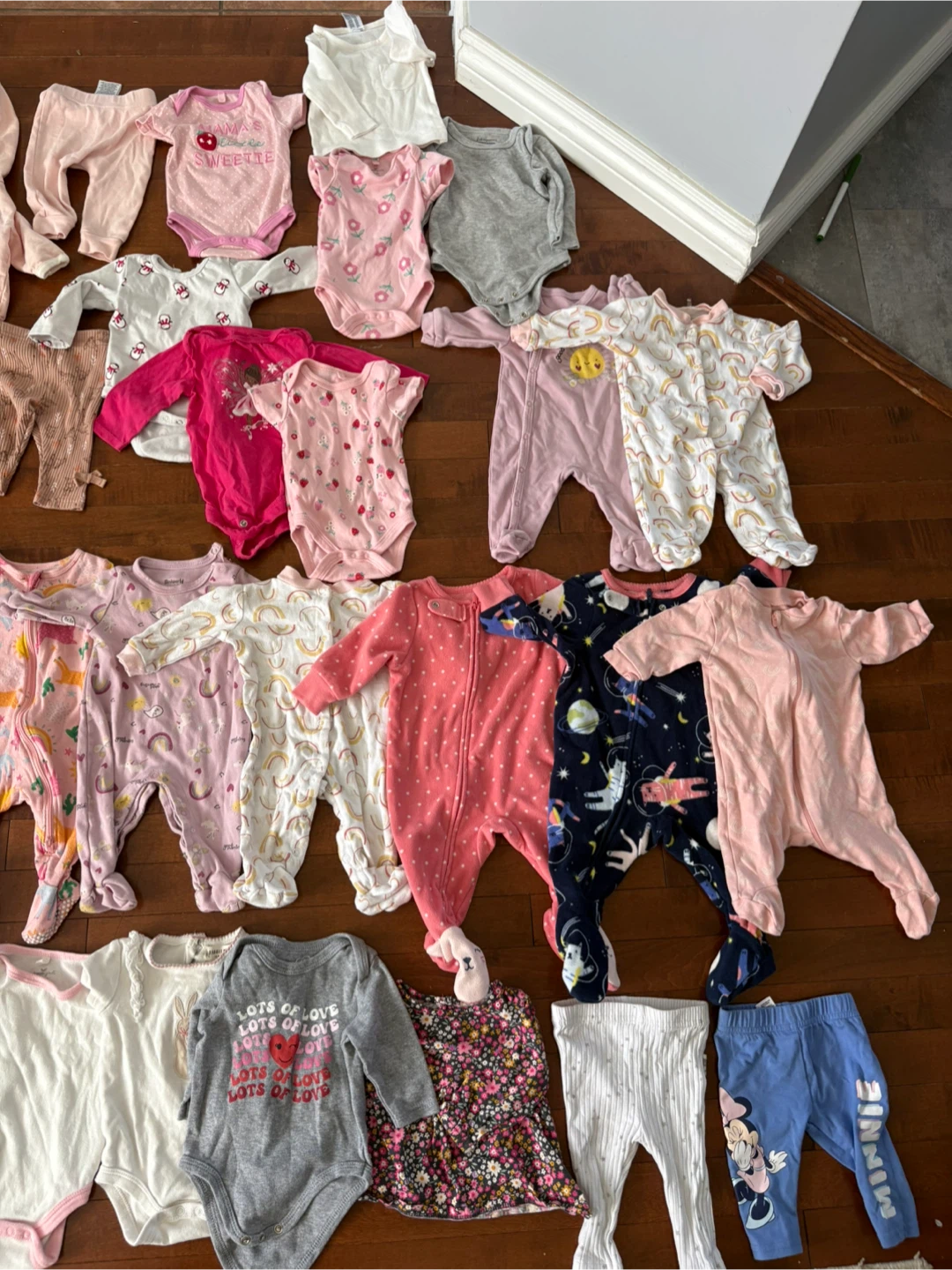 New born to 3M Baby Girl Sleepers and Bodysuits Bundle - photo 3