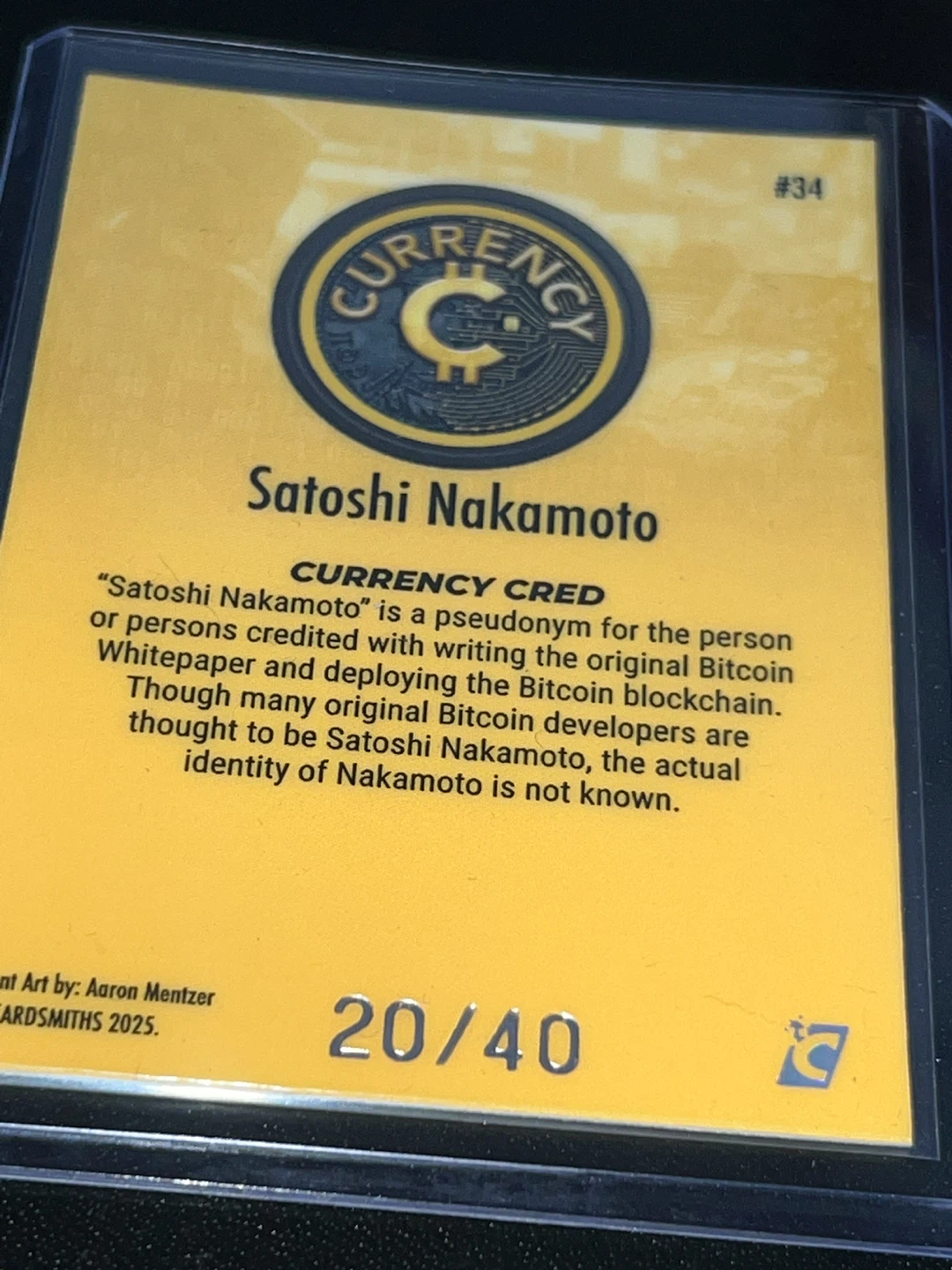 Currency Cred Satoshi Nakamoto Trading Card #34 - photo 2
