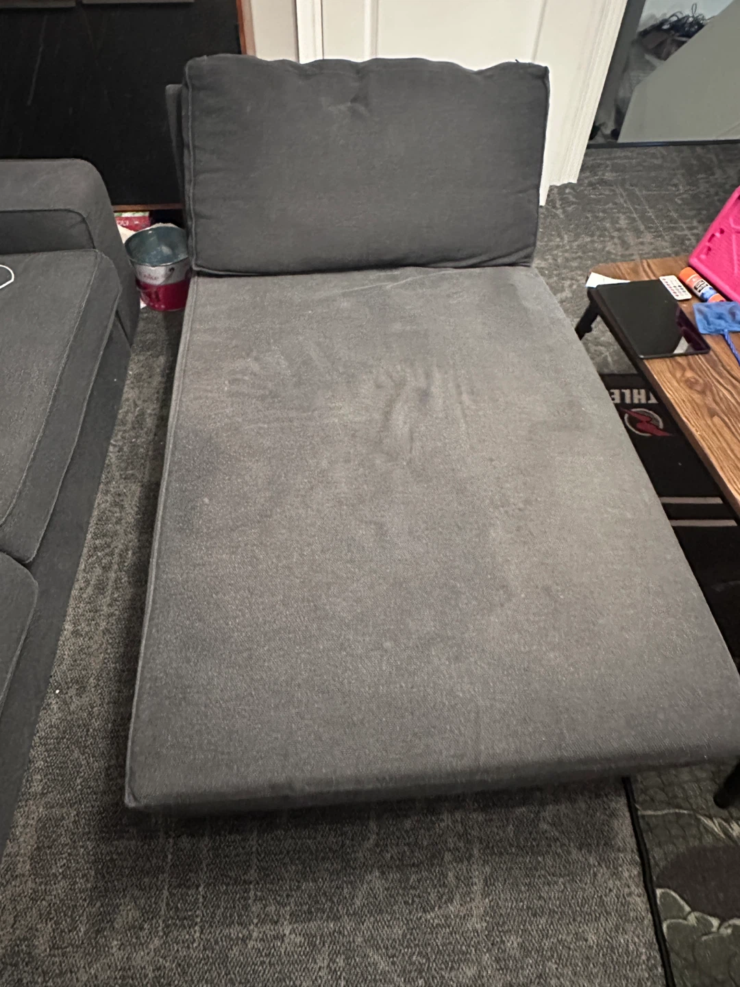 Gray Chaise Lounge Cushion Set 3x6ft