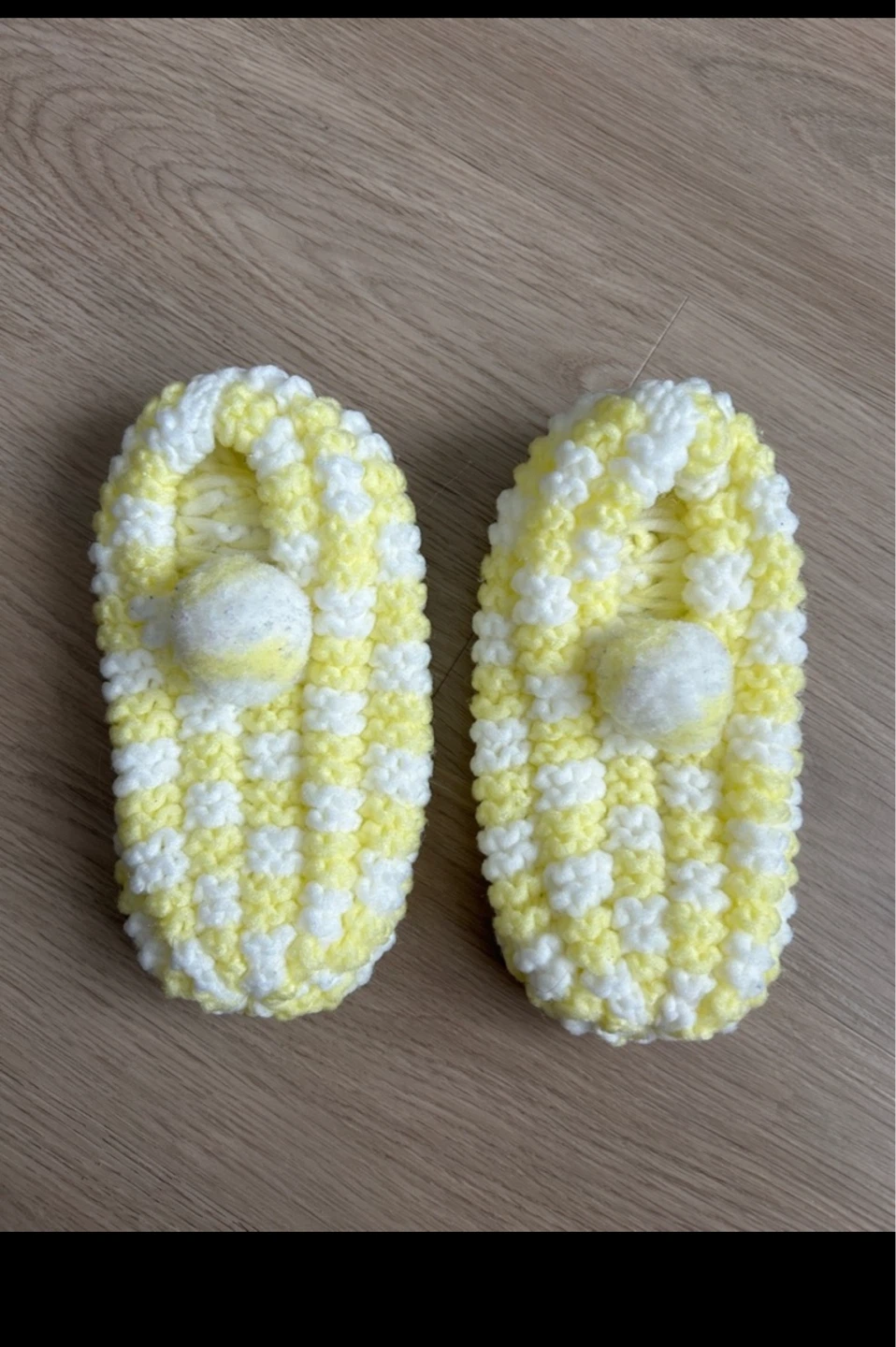 Handmade Yellow & White Gingham Baby Booties