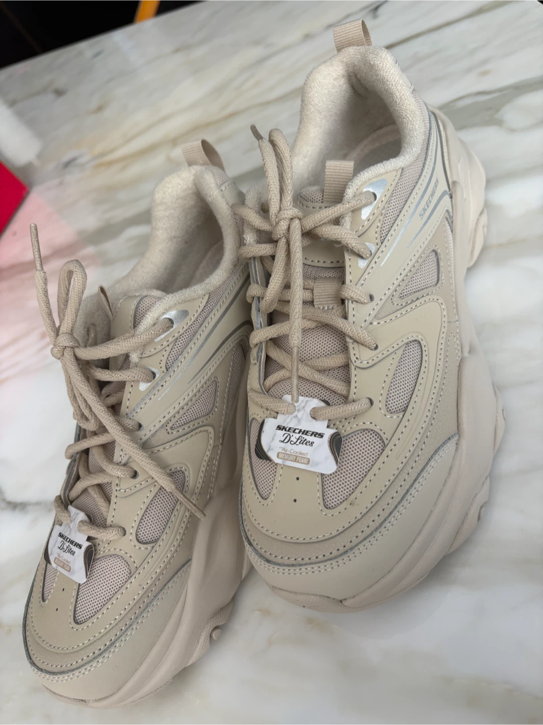Skechers D'Lites Women's Beige Sneakers