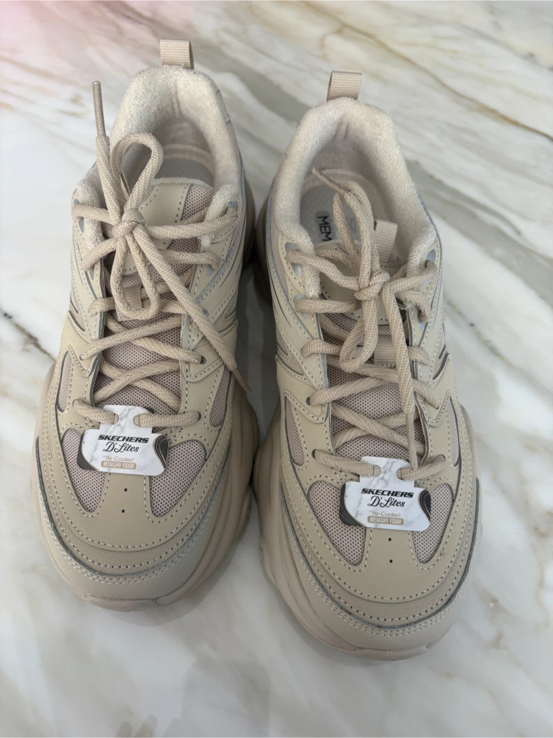 Skechers D'Lites Women's Beige Sneakers - photo 2