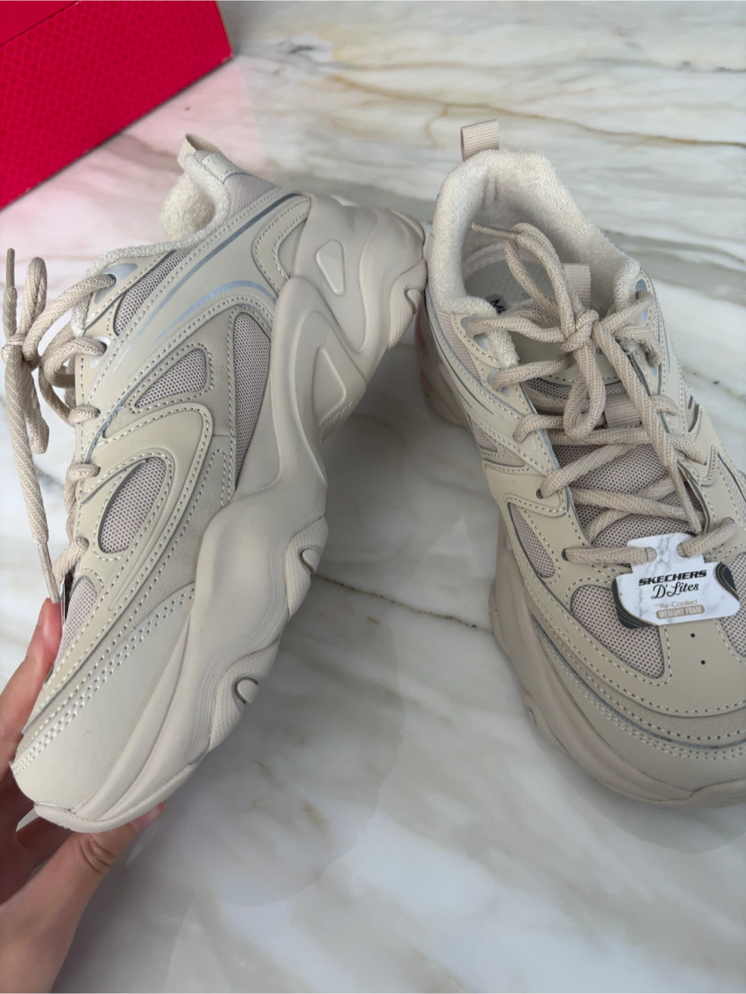 Skechers D'Lites Women's Beige Sneakers - photo 3