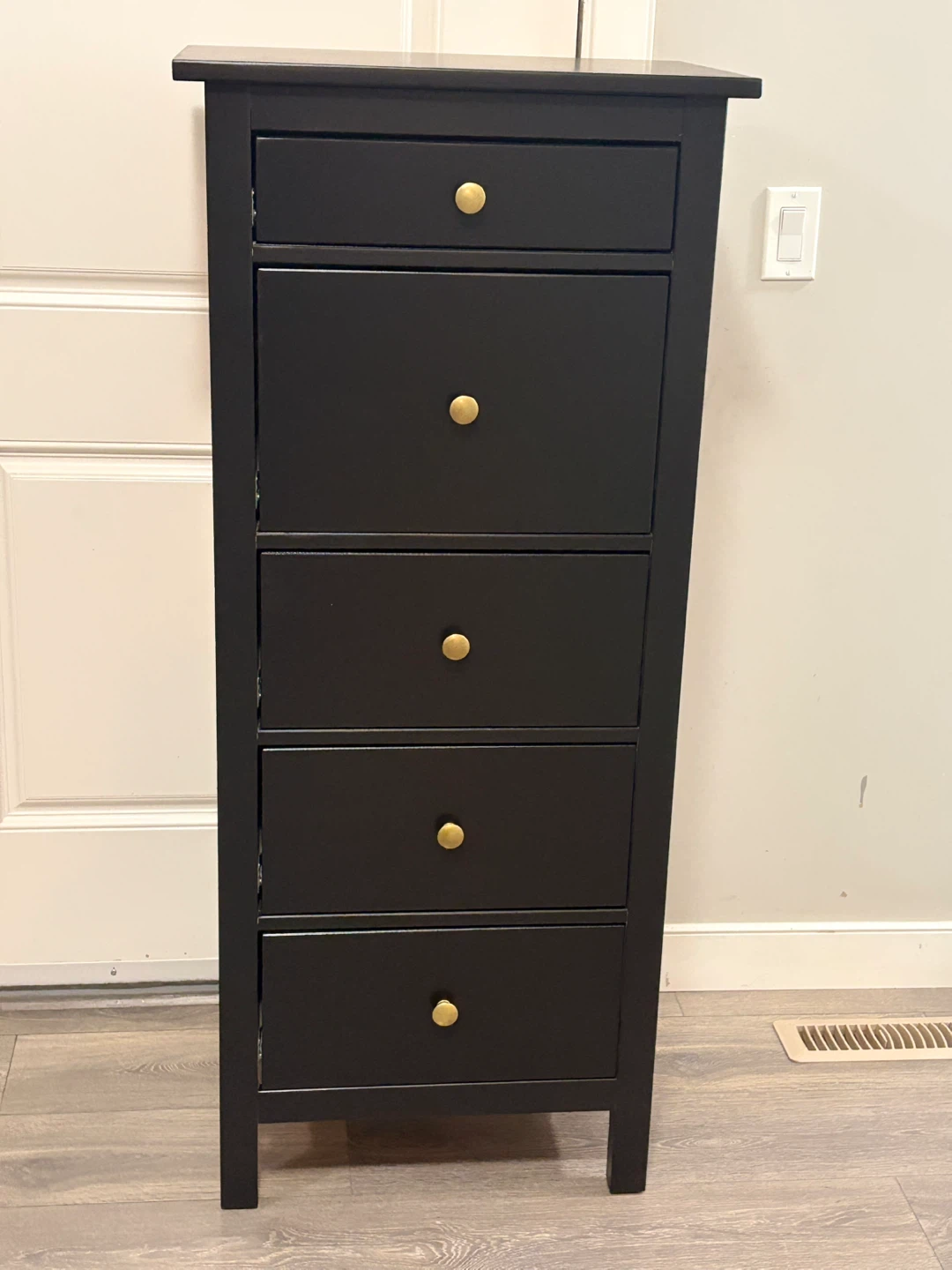 Black 5-Drawer Tall Dresser - photo 2