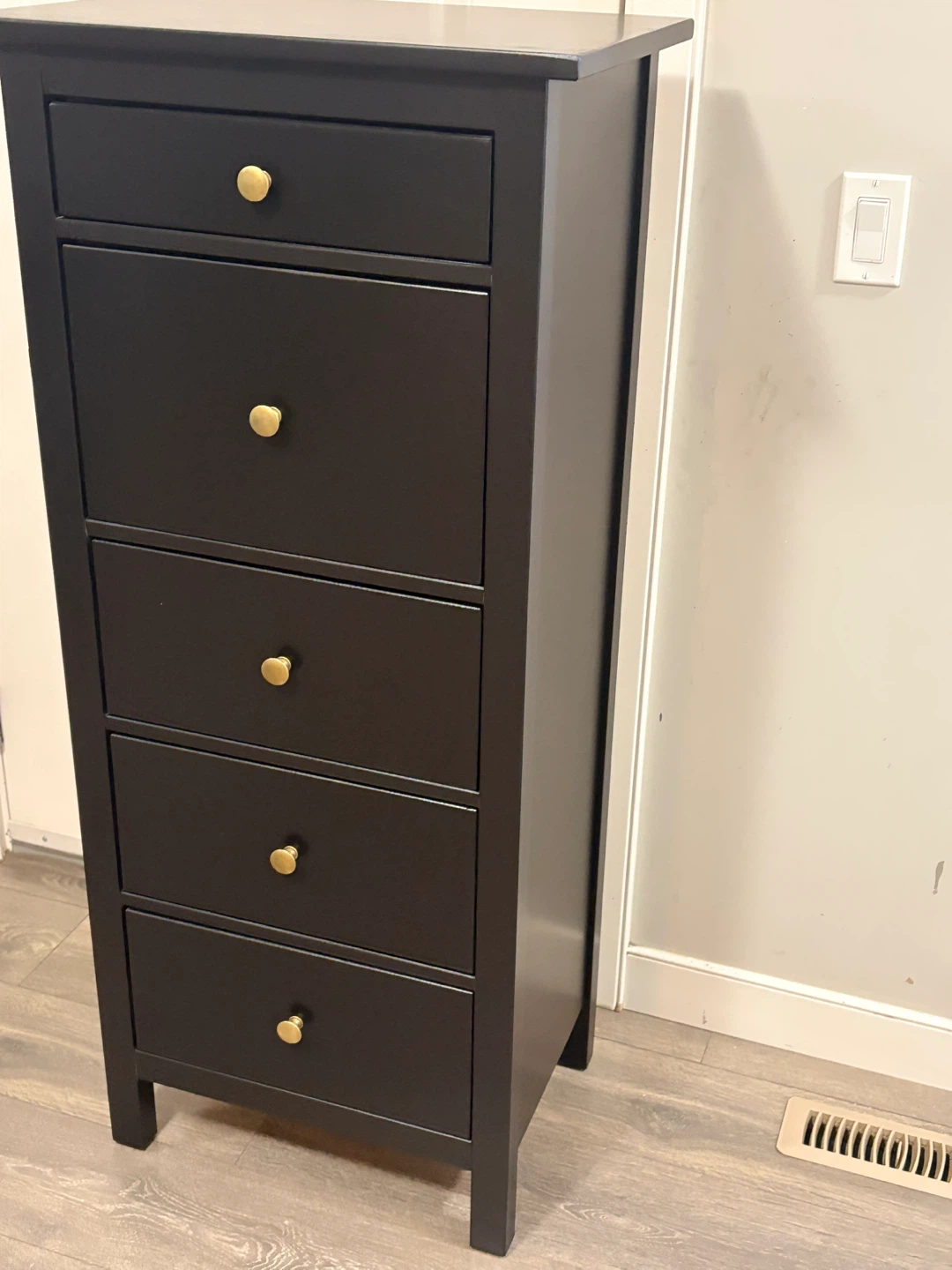 Black 5-Drawer Tall Dresser - photo 4