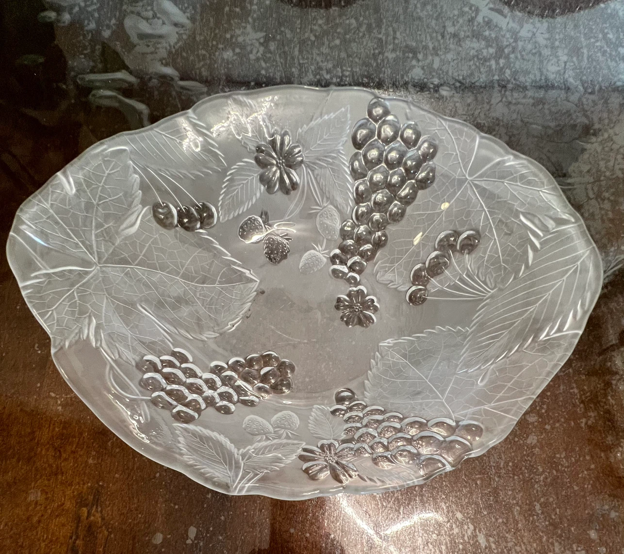 Frosted Glass Fruit Bowl