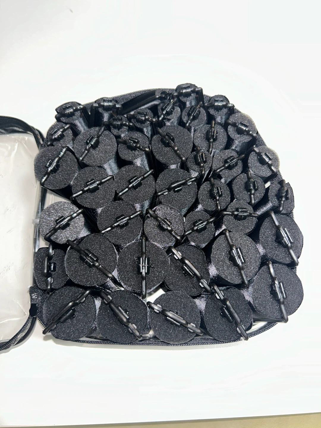 Black Foam Hair Rollers Set with Travel Bag