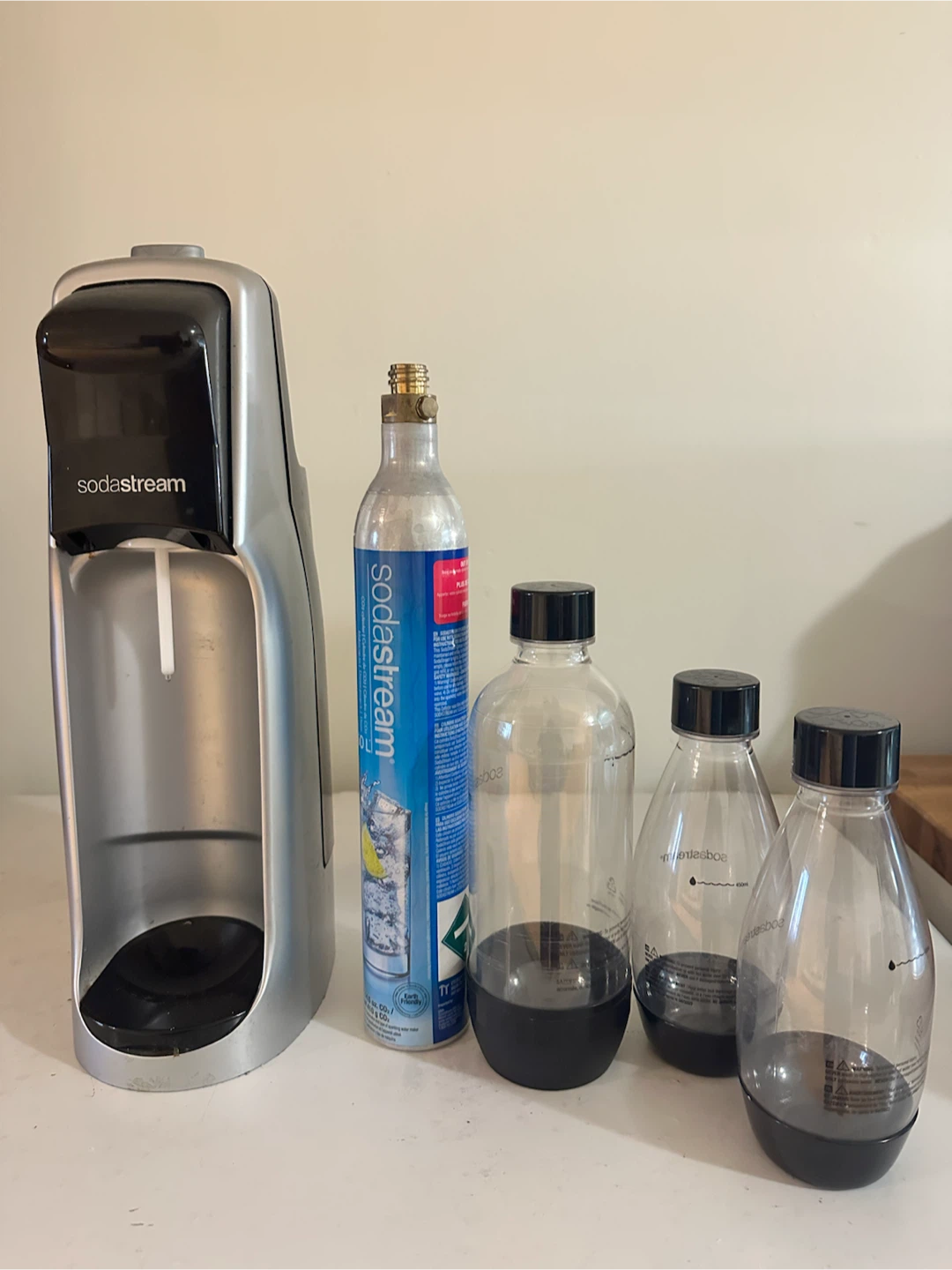 SodaStream Sparkling Water Maker with CO2 Cylinder and Bottles