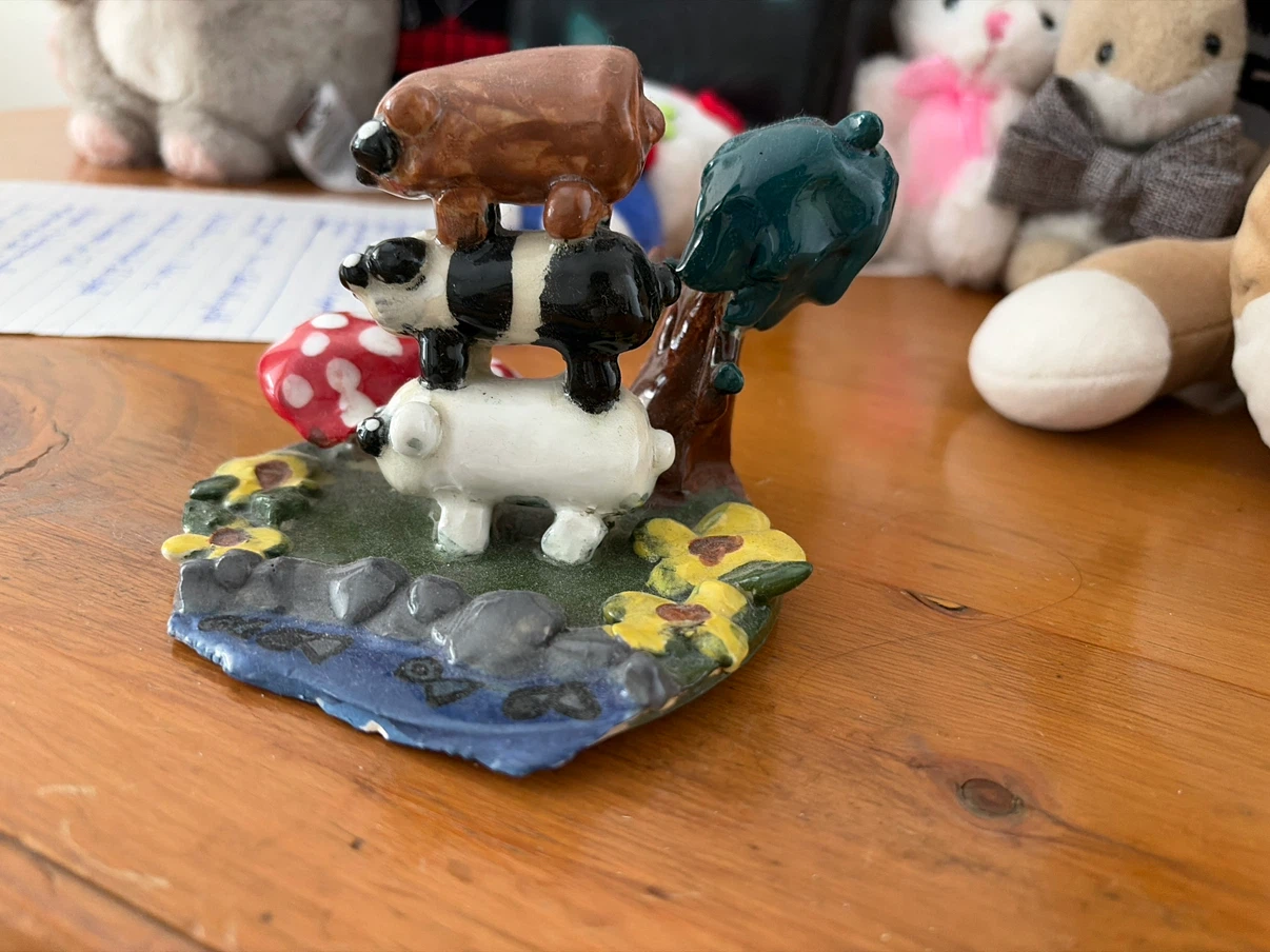 Cute Ceramic Figurine with Mushroom and Woodland Creatures - photo 2