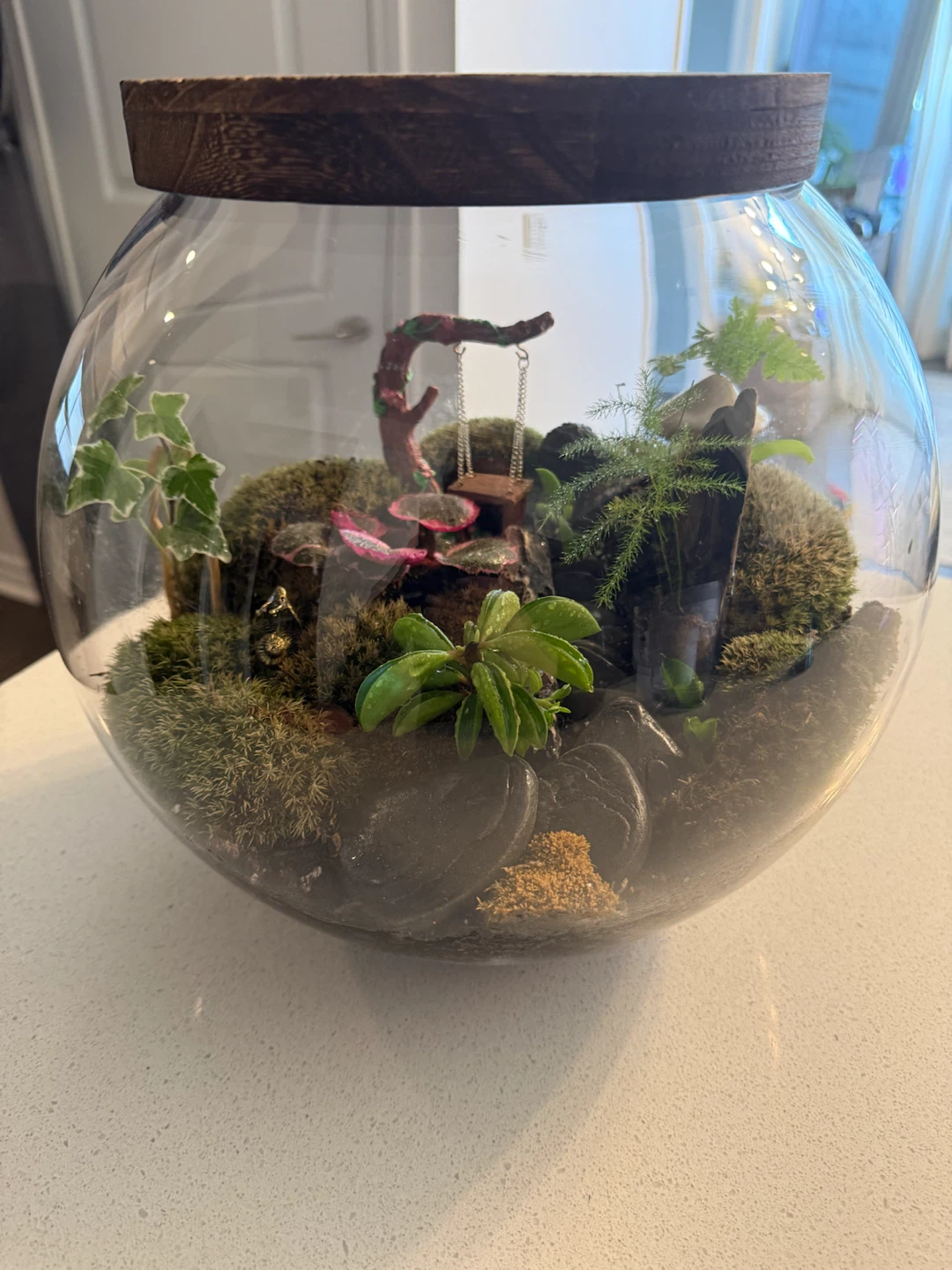 Glass Terrarium with Miniature Scene