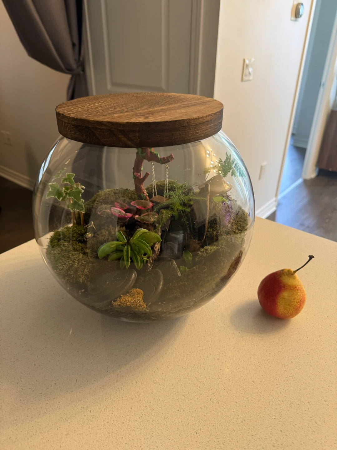 Glass Terrarium with Miniature Scene - photo 2