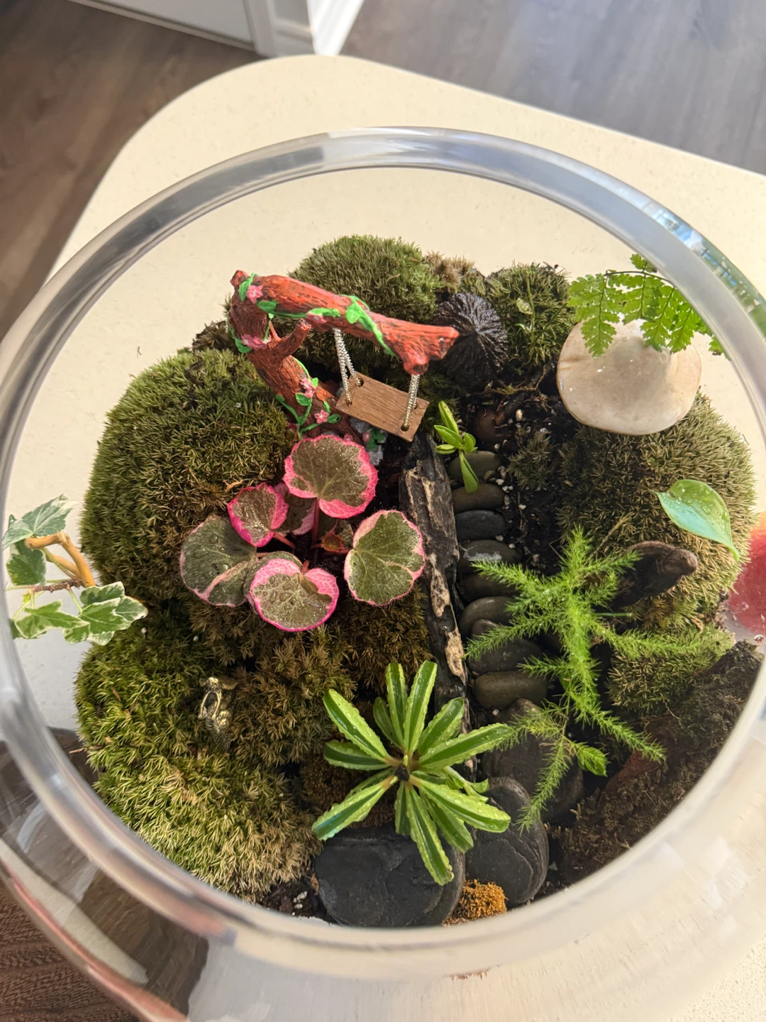 Glass Terrarium with Miniature Scene - photo 3
