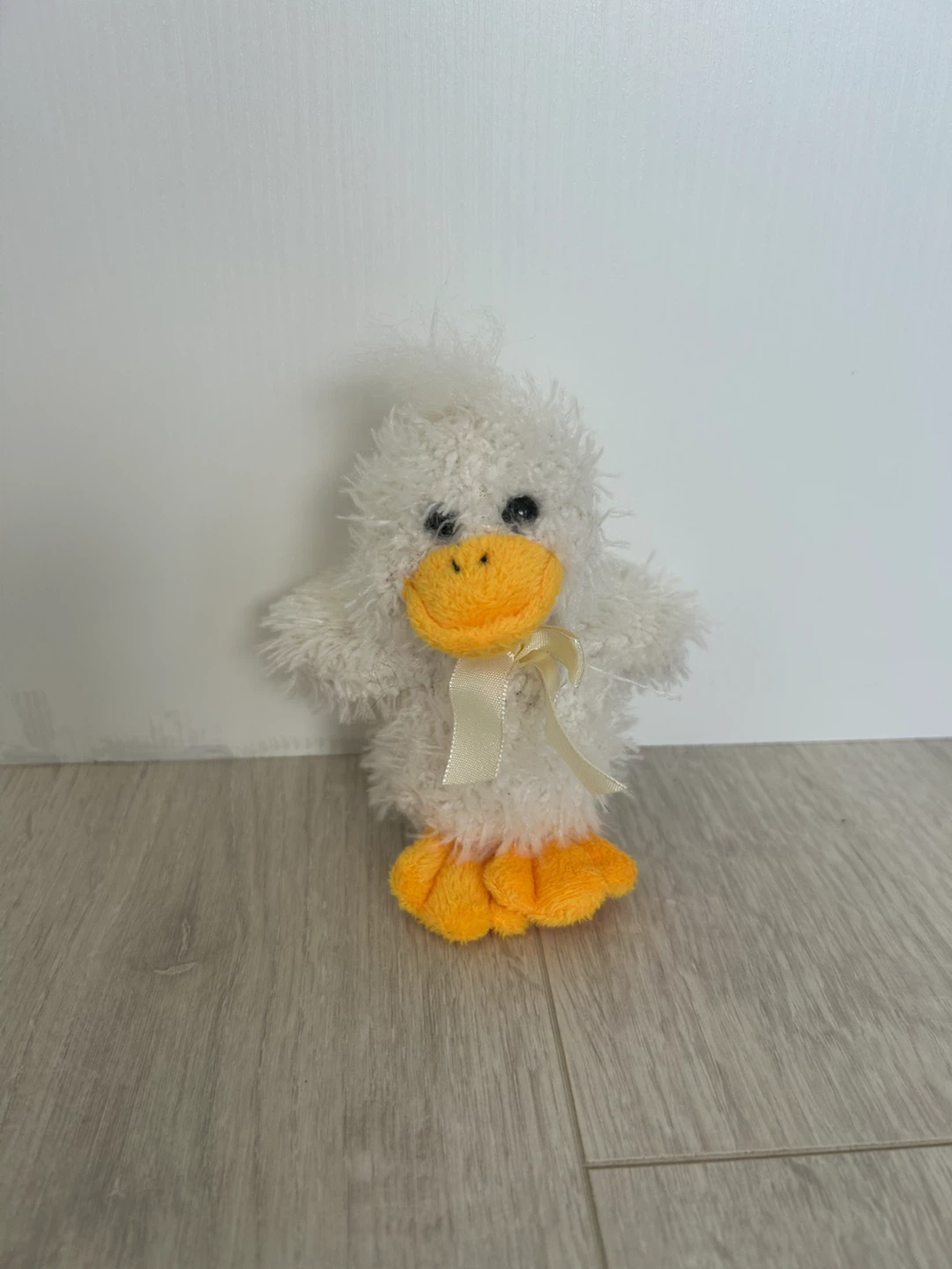 Plush White Duck Toy with Bow