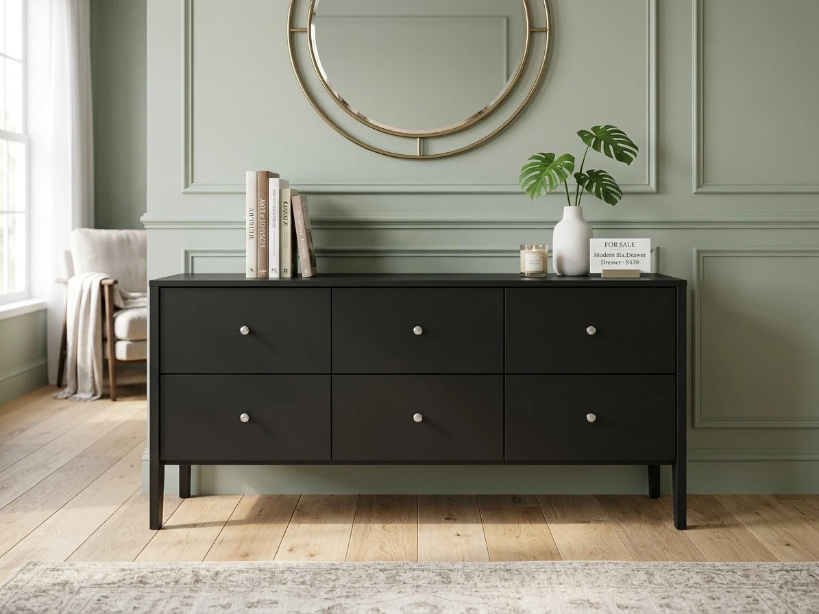 Black 6-Drawer Dresser